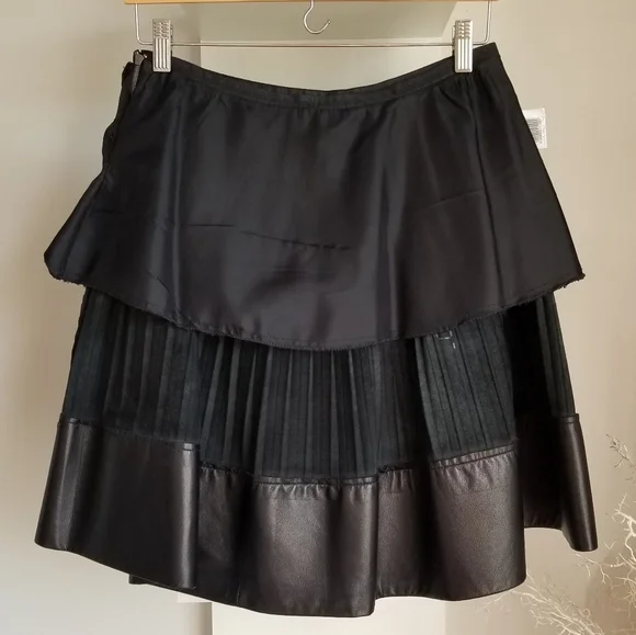 LANGIOTTI $685   Pleated Leather Skirt - Picture 6 of 10